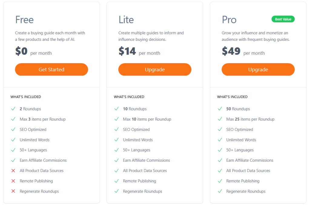 Roundups AI Plan & Price