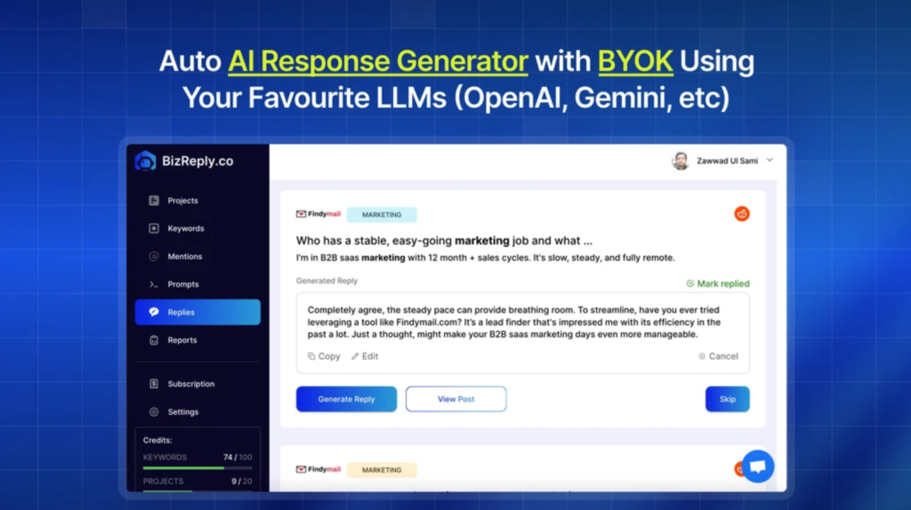 Free Trial BizReply Content Writer