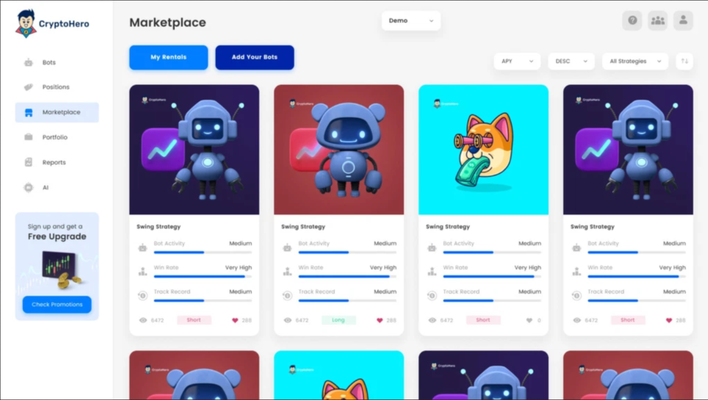 Free Trial CryptoHero AI Bots