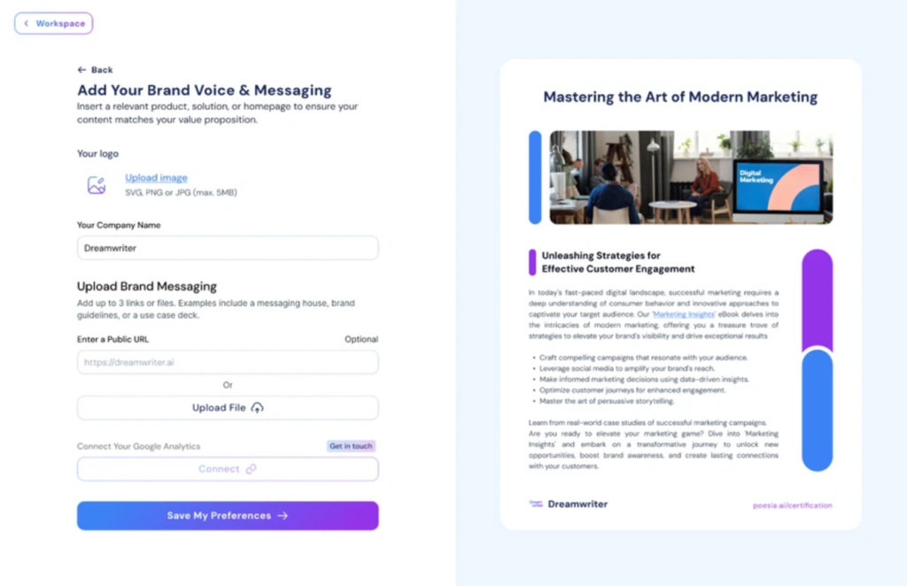 Free Trial Dreamwriter AI Content Marketing Platform