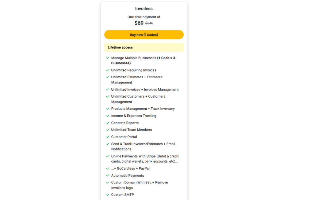 Invoiless Pricing & Plans