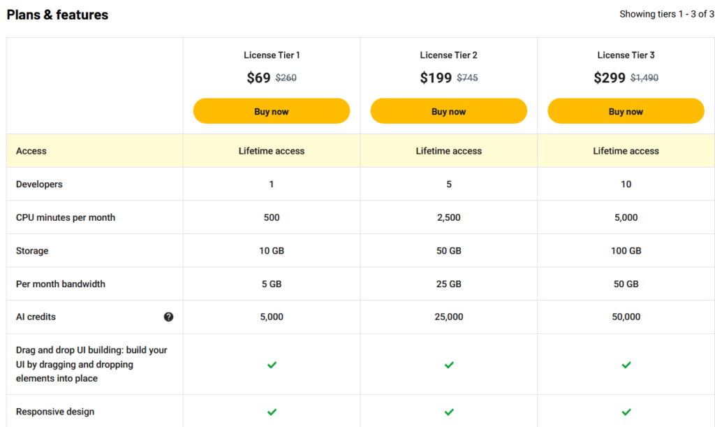 NoCode-X Price & Plans