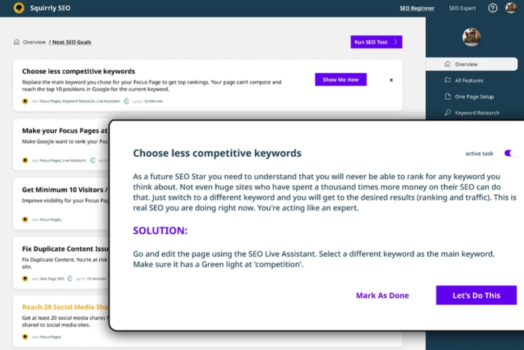 Squirrly SEO Suite Features