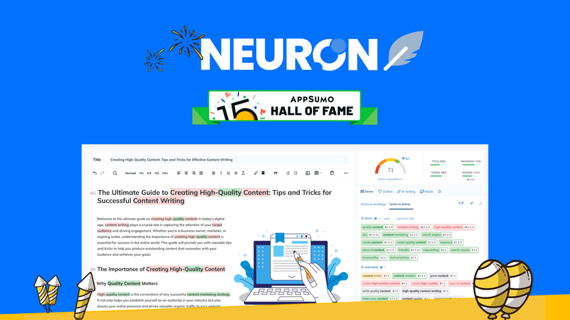 Neuronwriter Lifetime Deal | Seo Optimized Content Writer