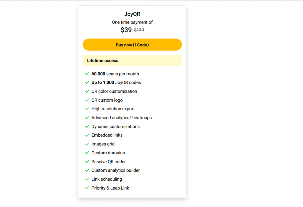 JoyQR Pricing & Plans