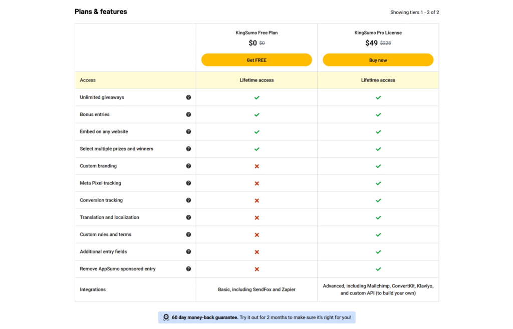 Kingsumo Pricing & Plans