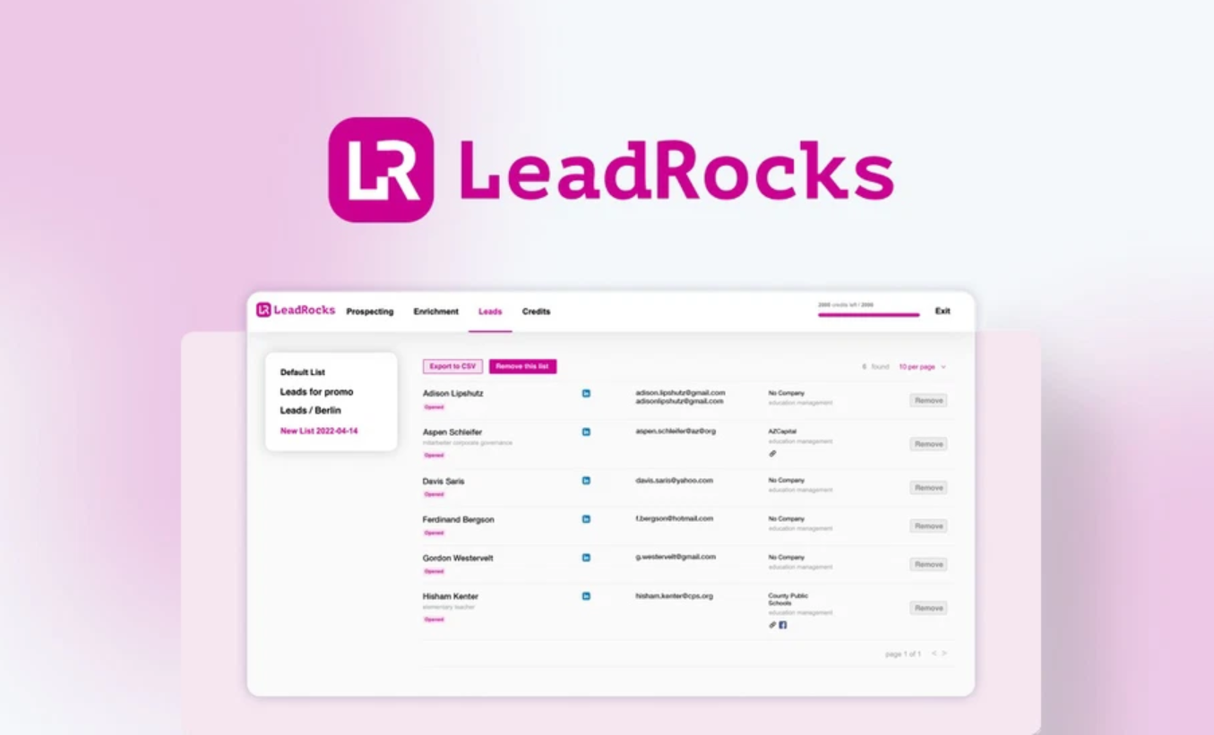 Leadrocks Lifetime Deal Review