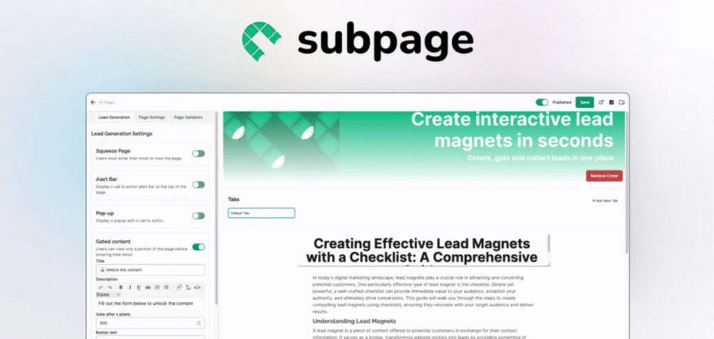 Subpage Pros & Cons